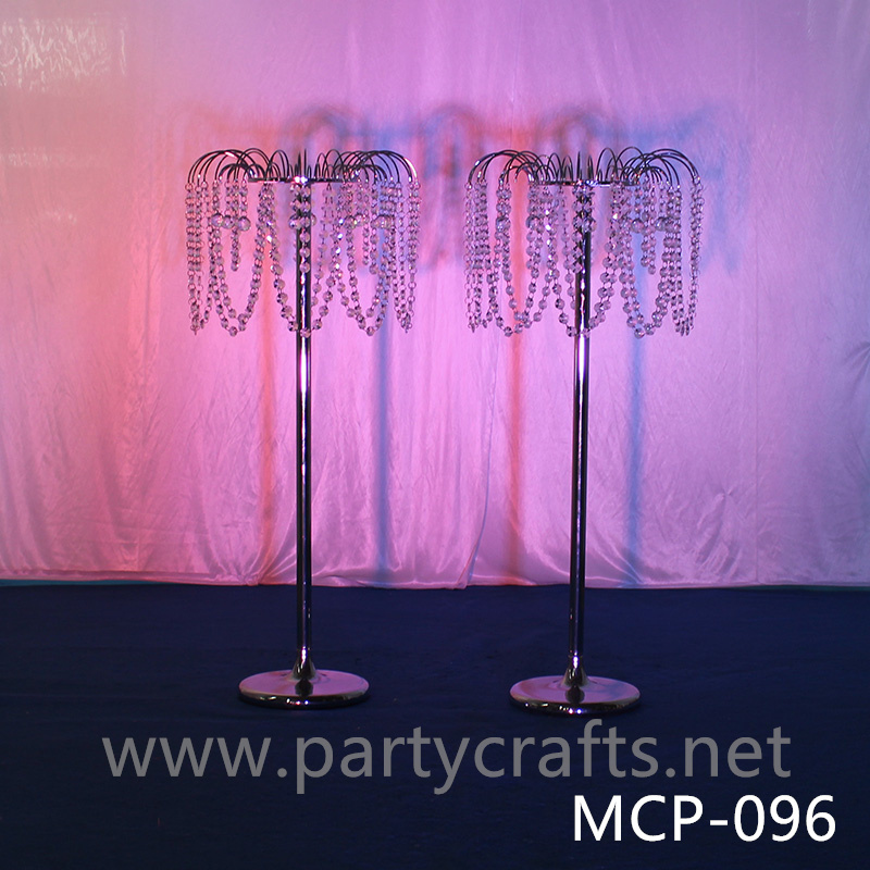 silver  metal flower stand  hanging crystal decoration table centerpiece wedding party event bridal shower home decoration home living decoration aisle decoration