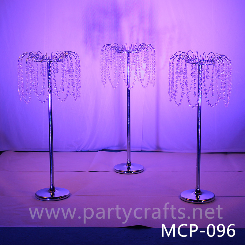 silver  metal flower stand  hanging crystal decoration table centerpiece wedding party event bridal shower home decoration home living decoration aisle decoration