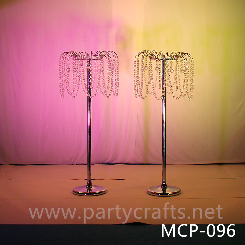 silver  metal flower stand  hanging crystal decoration table centerpiece wedding party event bridal shower home living decoration