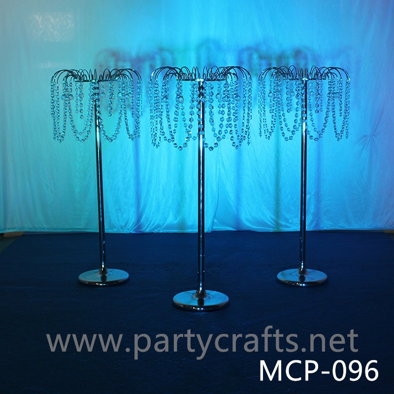 silver  metal flower stand  hanging crystal decoration table centerpiece wedding party event bridal shower home decoration home living decoration aisle decoration