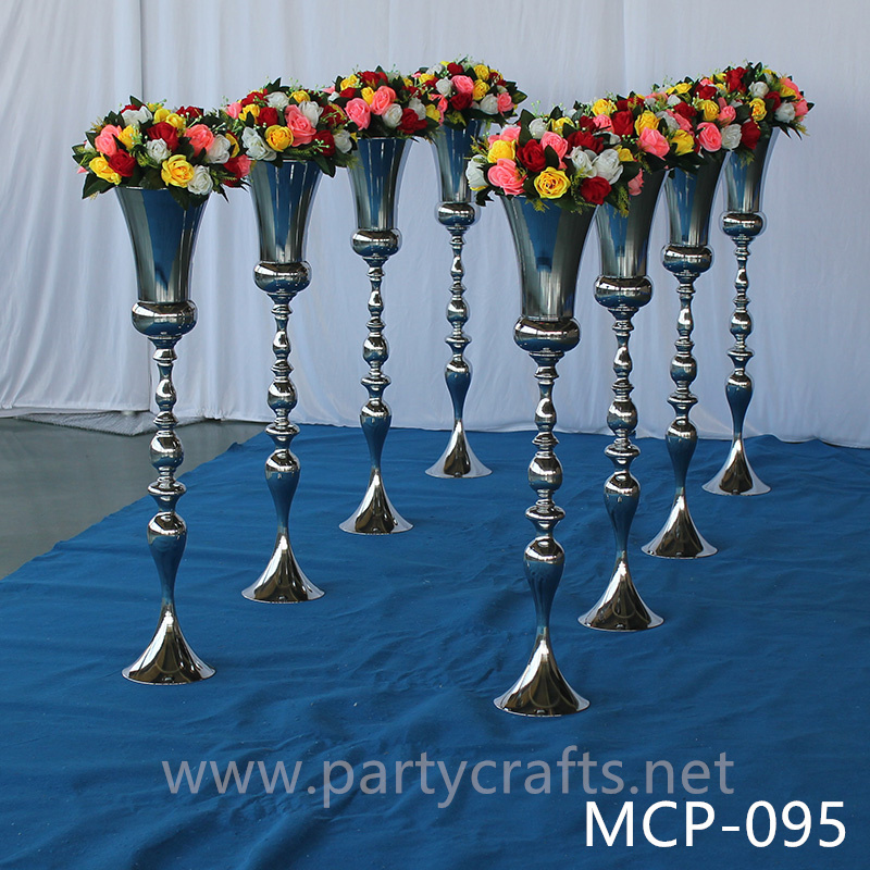 silver  vase flower vase centerpiece wedding party event decoration bridal shower home living decoration