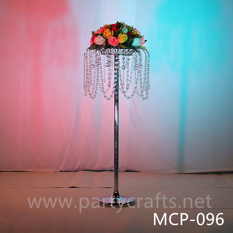 silver  metal flower stand  hanging crystal decoration table centerpiece wedding party event bridal shower home living decoration