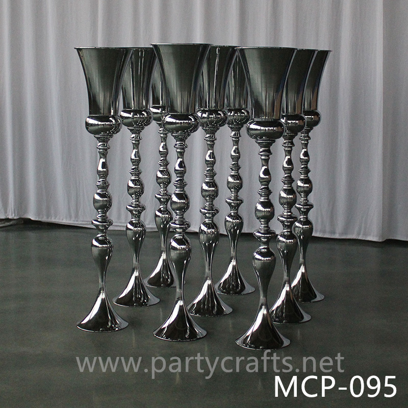 silver  vase flower vase centerpiece wedding party event decoration bridal shower home living decoration