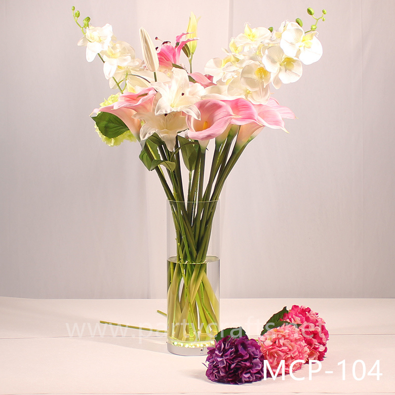 acrylic clear flower vase colorfull light  centerpiece vase wedding aisle party event hotel hall home dinning bridal shower  lobby bar decoration home decoration