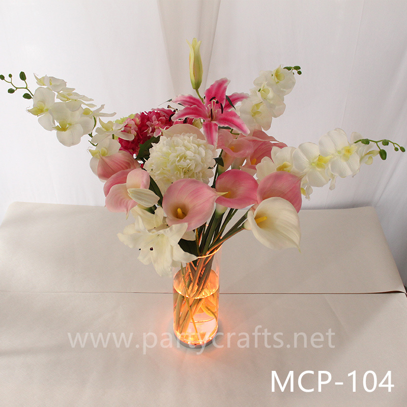 acrylic clear flower vase colorfull light  centerpiece vase wedding aisle party event hotel hall home dinning bridal shower  lobby bar decoration home decoration