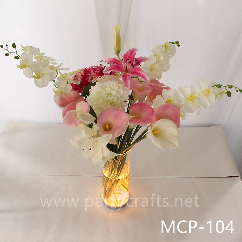 acrylic clear flower vase colorfull light  centerpiece vase wedding aisle party event hotel hall home dinning bridal shower  lobby bar decoration home decoration