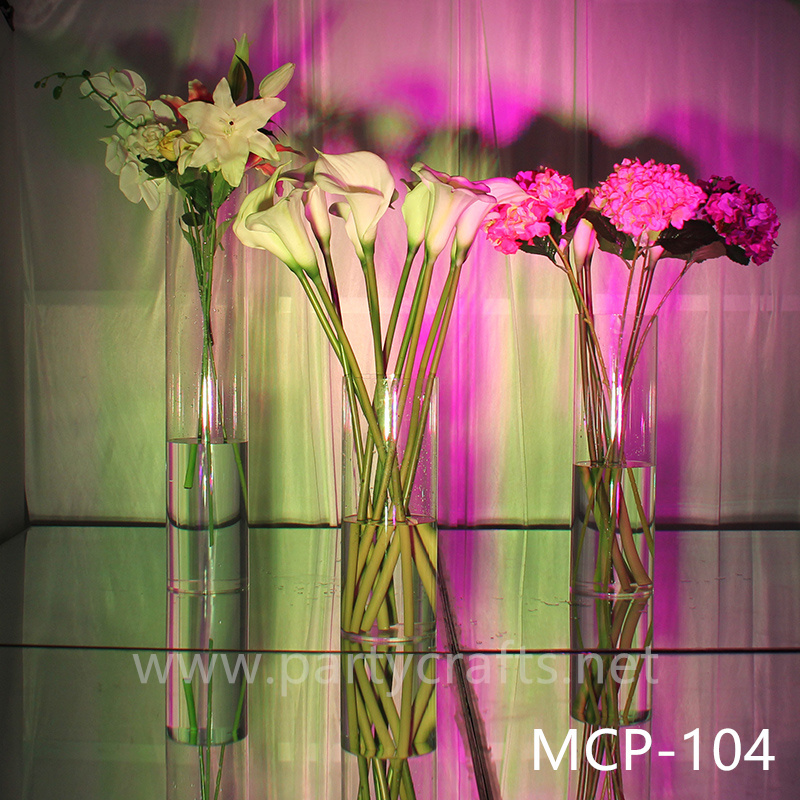 acrylic clear flower vase colorfull light  centerpiece vase wedding aisle party event hotel hall home dinning bridal shower  lobby bar decoration home decoration