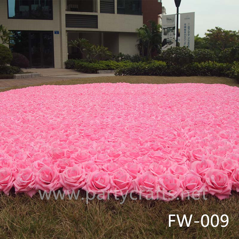 pink 3D flower wall romantic rose floral wall for party events planning bridal shower couples shower garden layout wedding photo backdrops decoration