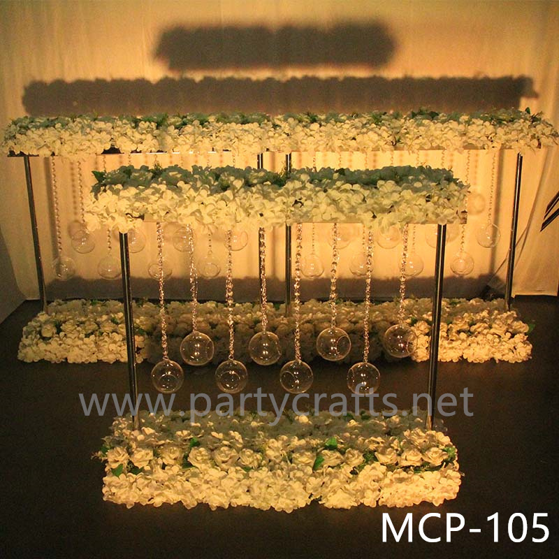 flower metal rectangle stand centerpiece LED light floral stand wedding party event decoration rectangular decoration home decoration