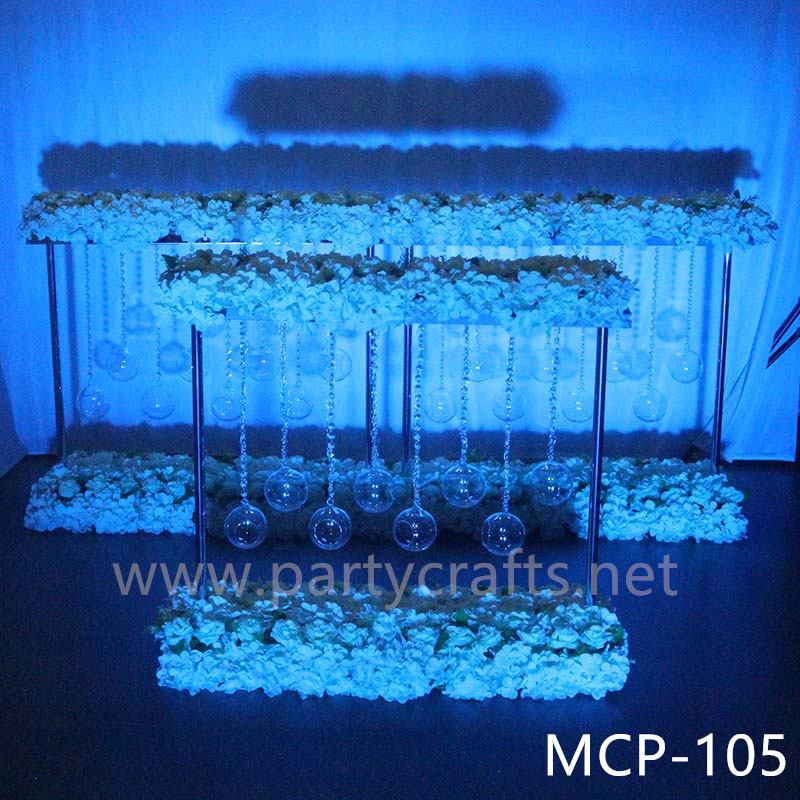 flower metal rectangle stand centerpiece LED light floral stand wedding party event decoration rectangular decoration home decoration