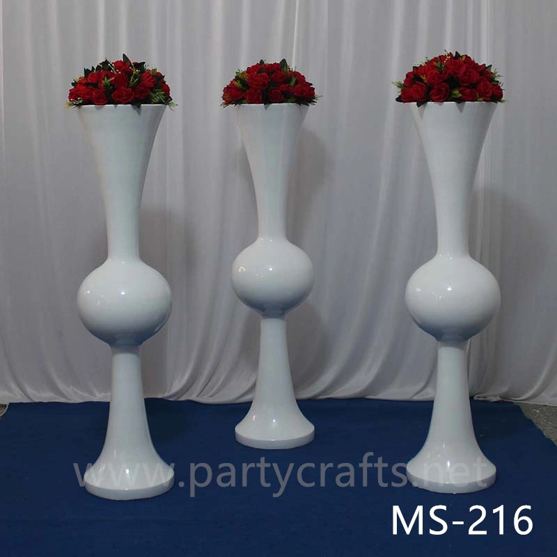 white & black  tall vase centerpiece Mushroom firber glass vase flower planting vase floor vase wedding enent  table vase