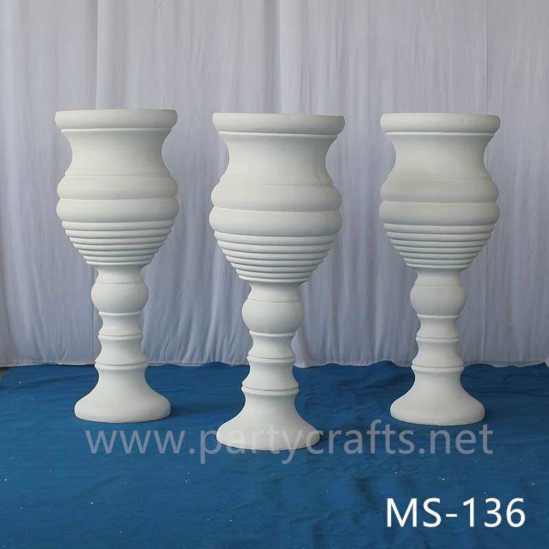 White fiberglass vase decoration wedding party decoration bridal shower event decoration living room hotel hall decoration