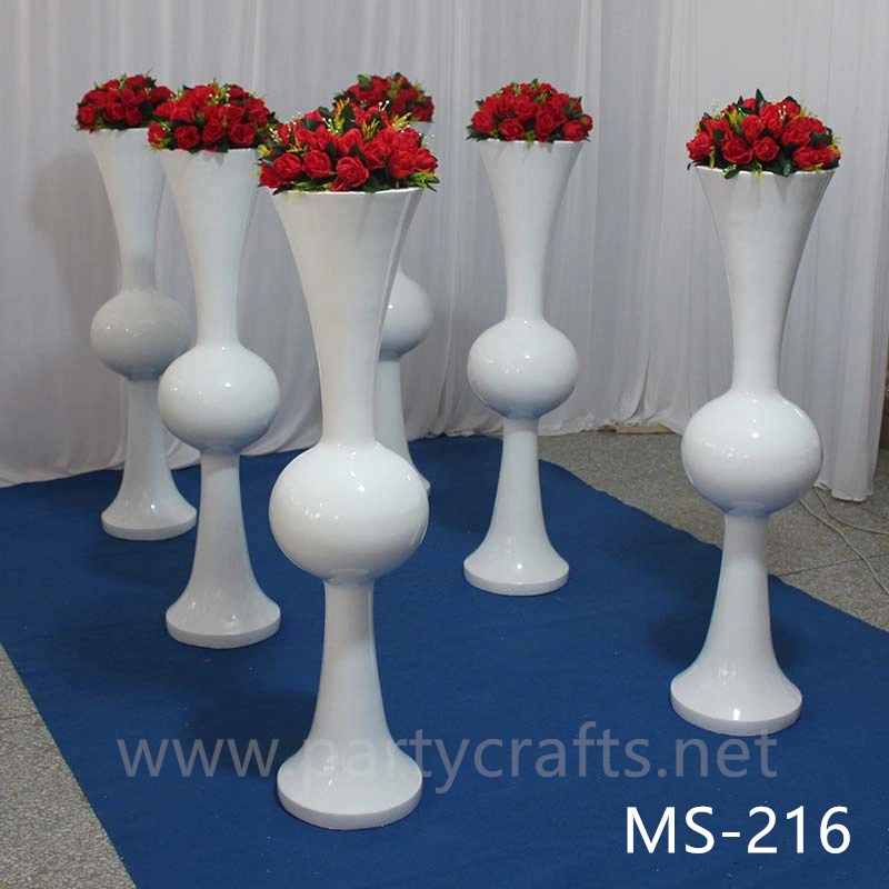 white & black  tall vase centerpiece Mushroom firber glass vase flower planting vase floor vase wedding enent  table vase