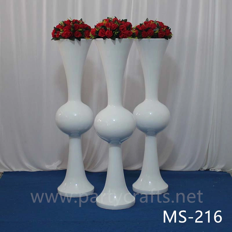 white & black  tall vase centerpiece Mushroom firber glass vase flower planting vase floor vase wedding enent  table vase