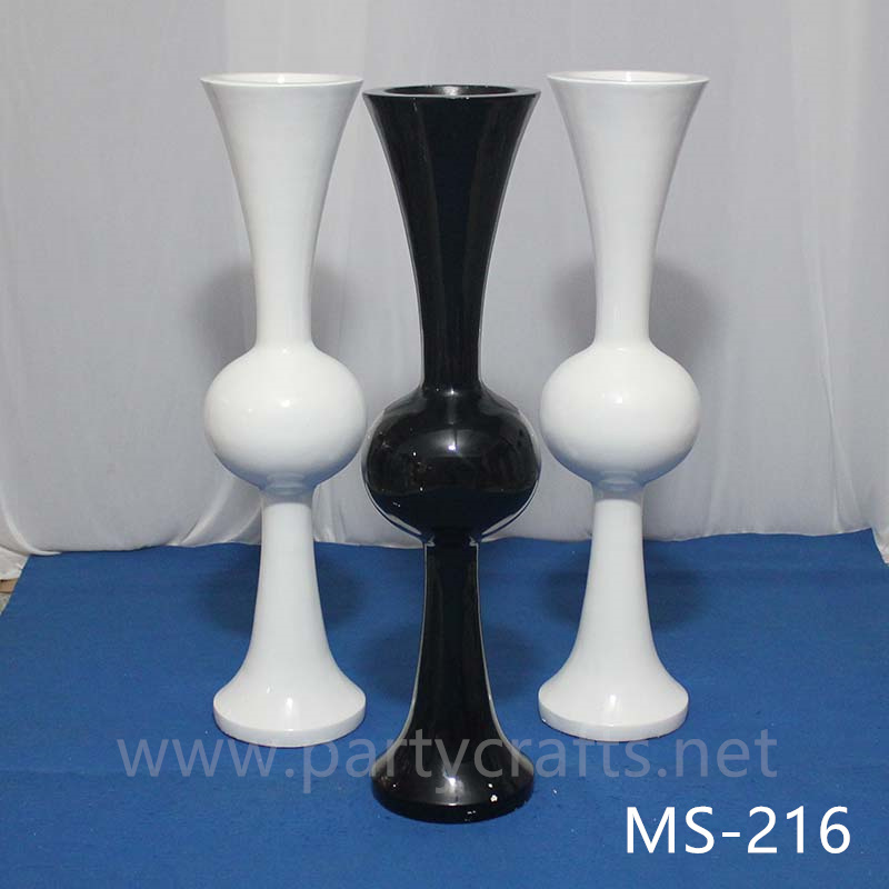 white & black  tall vase centerpiece Mushroom firber glass vase flower planting vase floor vase wedding enent  table vase