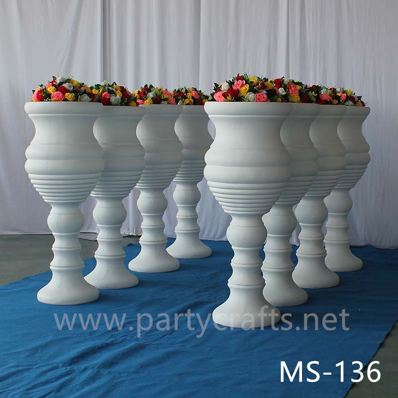 White fiberglass vase decoration wedding party decoration bridal shower event decoration aisle decoration living room hotel hall decoration