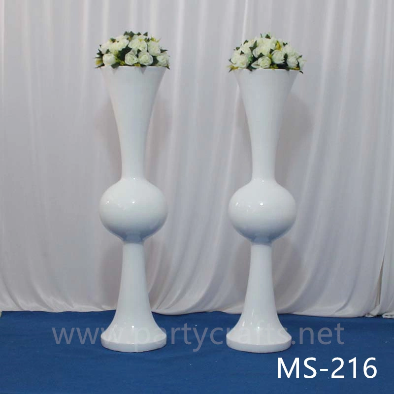 white & black  tall vase centerpiece Mushroom firber glass vase flower planting vase floor vase wedding enent  table vase