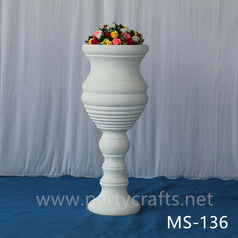 White fiberglass vase decoration wedding party decoration bridal shower event decoration living room hotel hall decoration