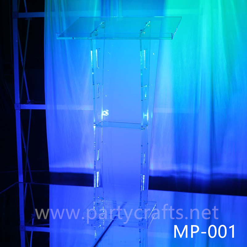 clear acrylic wedding decoration hosting  table conference podium decoration