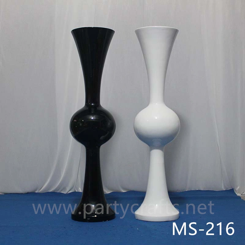 white & black  tall vase centerpiece aisle decoration Mushroom firber glass vase flower planting vase floor vase wedding enent  table vase