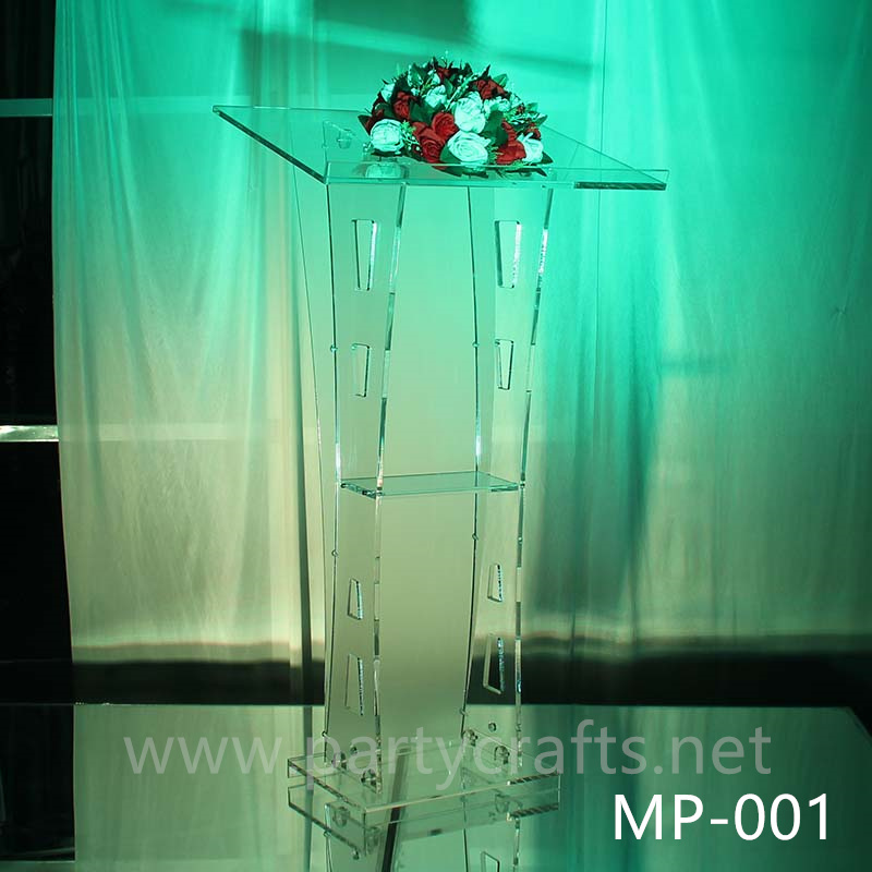 clear acrylic wedding decoration hosting  table conference podium decoration
