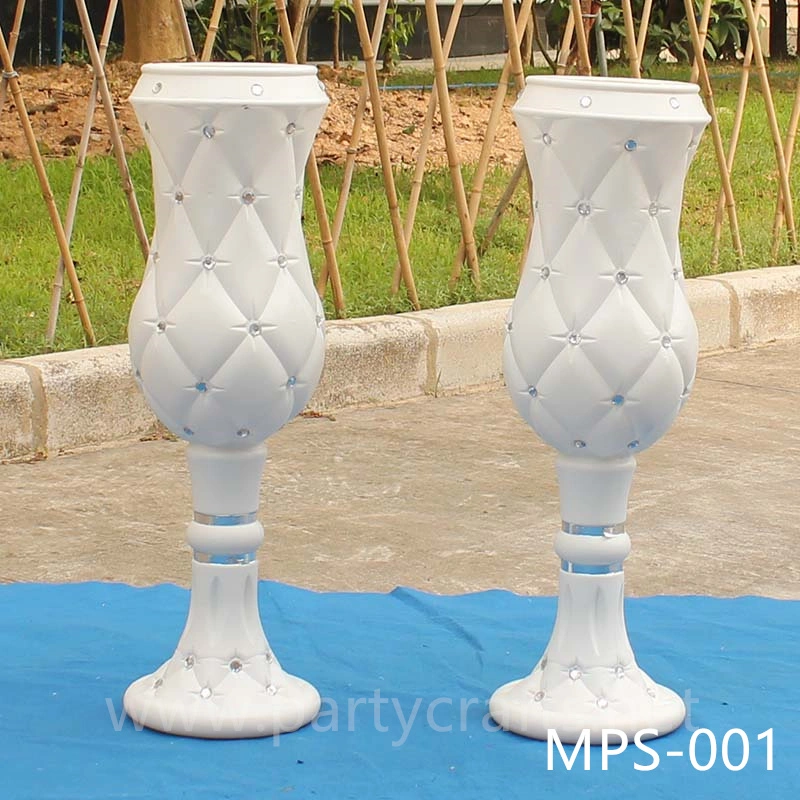 White fiberglass vase  crystal decoration  engraved pattern wedding party decoration bridal shower event decoration living room hotel hall decoration