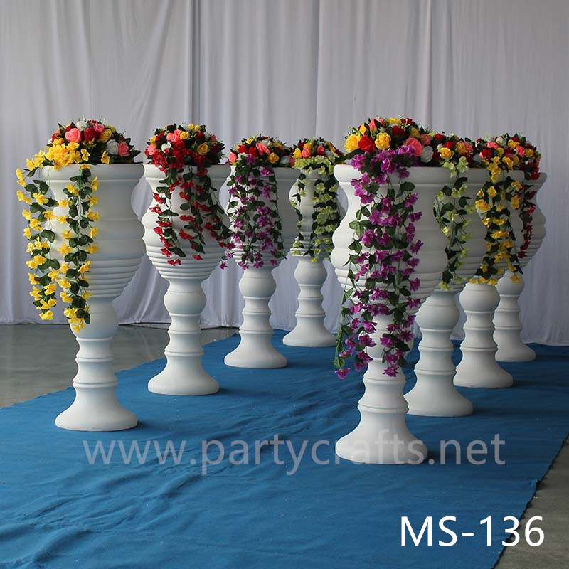 White fiberglass vase decoration wedding party decoration bridal shower event decoration aisle decoration living room hotel hall decoration