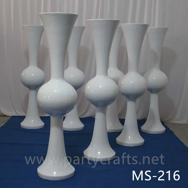 white & black  tall vase centerpiece aisle decoration Mushroom firber glass vase flower planting vase floor vase wedding enent  table vase