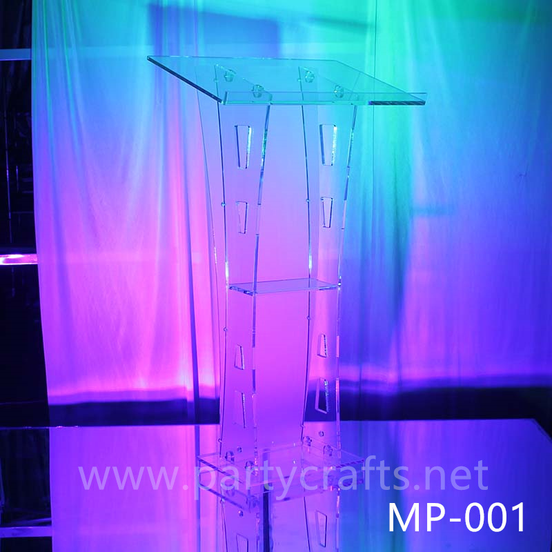 clear acrylic wedding decoration hosting  table conference podium decoration