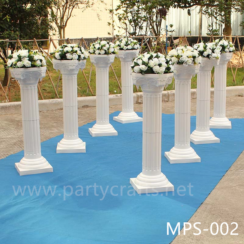 White fiberglass vase stand square top and bottom stand decoration engraved pattern wedding party decoration bridal shower event decoration living room hotel hall decoration