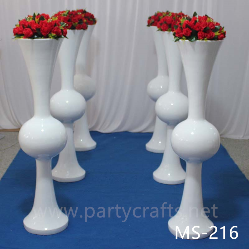 white & black  tall vase centerpiece Mushroom firber glass vase flower planting vase floor vase wedding enent  table vase