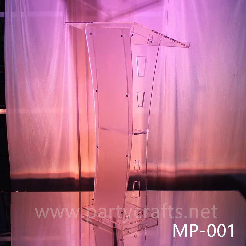 clear acrylic wedding decoration hosting  table conference podium decoration