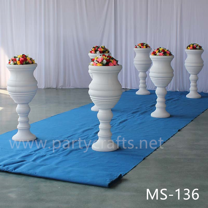 White fiberglass vase decoration wedding party decoration bridal shower event decoration living room hotel hall decoration