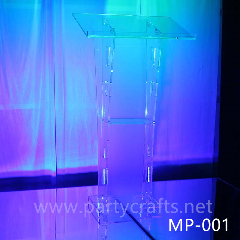 clear acrylic wedding decoration hosting  table conference podium decoration