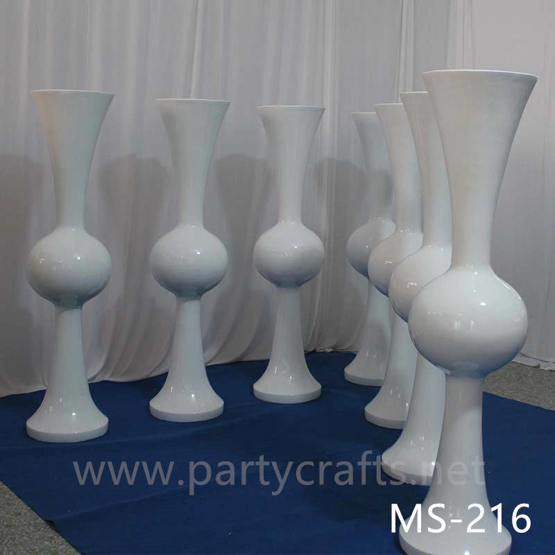 white & black  tall vase centerpiece aisle decoration Mushroom firber glass vase flower planting vase floor vase wedding enent  table vase