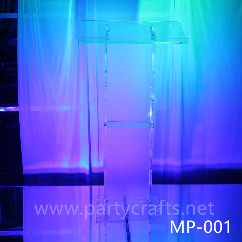 clear acrylic wedding decoration hosting  table conference podium decoration