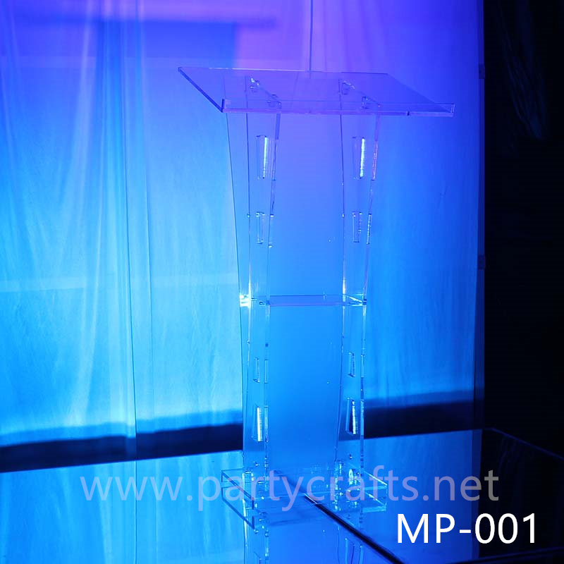 clear acrylic wedding decoration hosting  table conference podium decoration