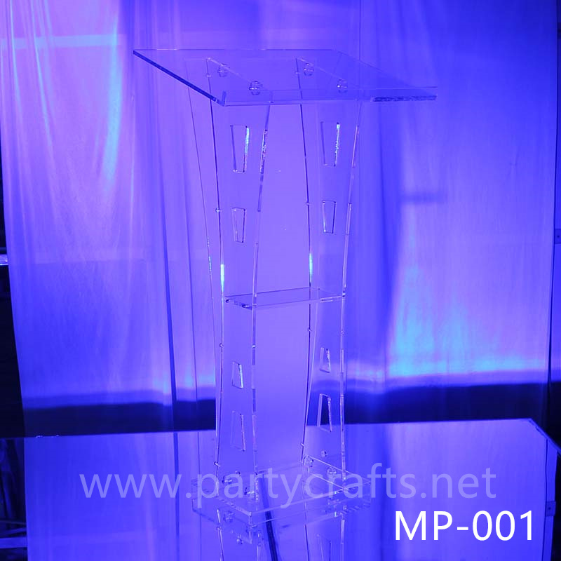 clear acrylic wedding decoration hosting  table conference podium decoration