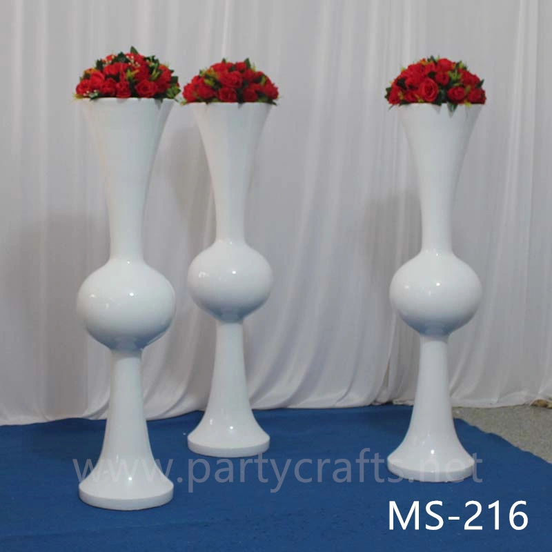 white & black  tall vase centerpiece Mushroom firber glass vase flower planting vase floor vase wedding enent  table vase