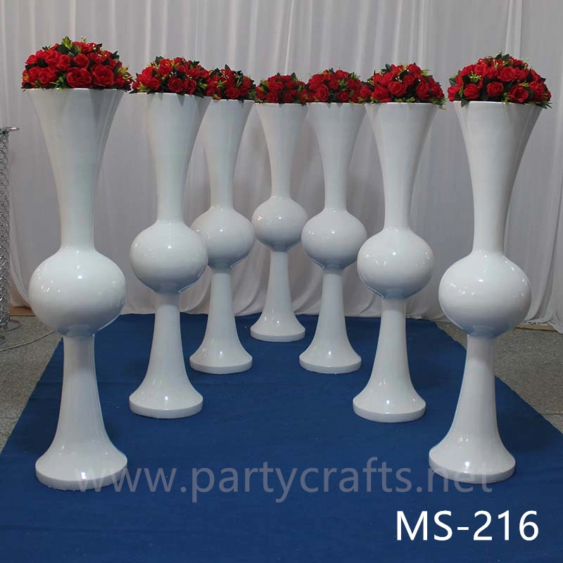 white & black  tall vase centerpiece Mushroom firber glass vase flower planting vase floor vase wedding enent  table vase