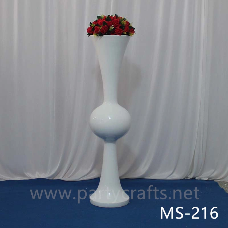 white & black  tall vase centerpiece aisle decoration Mushroom firber glass vase flower planting vase floor vase wedding enent  table vase