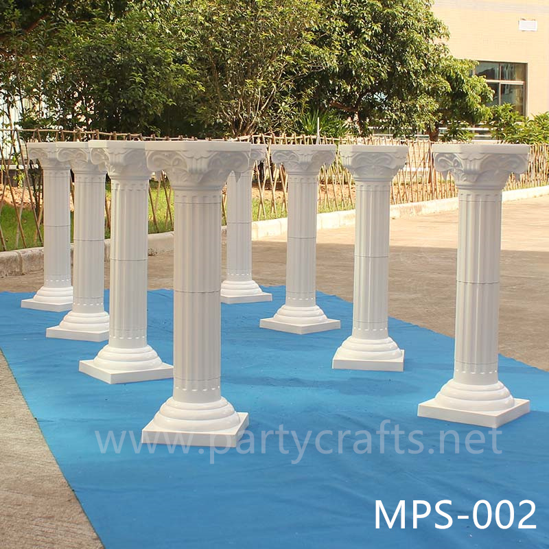 White fiberglass vase stand square top and bottom stand decoration engraved pattern wedding party decoration bridal shower event decoration living room hotel hall decoration