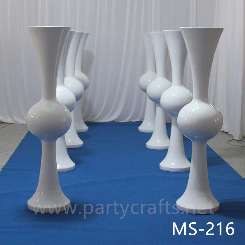 white & black  tall vase centerpiece aisle decoration Mushroom firber glass vase flower planting vase floor vase wedding enent  table vase