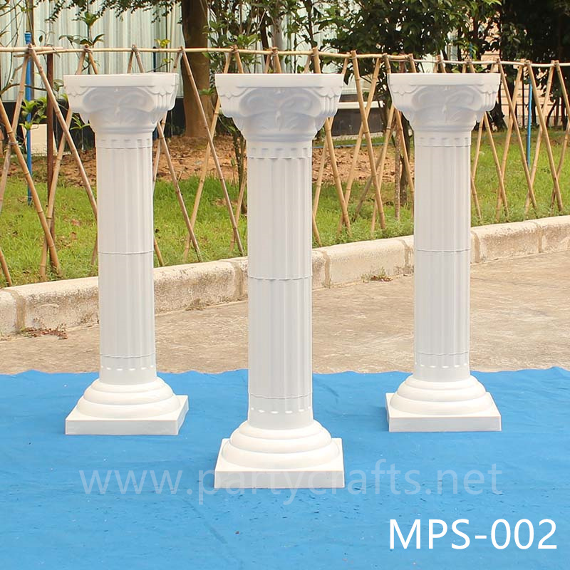 White fiberglass vase stand square top and bottom stand decoration engraved pattern wedding party decoration bridal shower event decoration living room hotel hall decoration