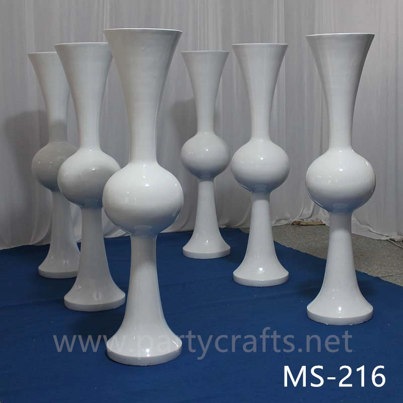 white & black  tall vase centerpiece aisle decoration Mushroom firber glass vase flower planting vase floor vase wedding enent  table vase