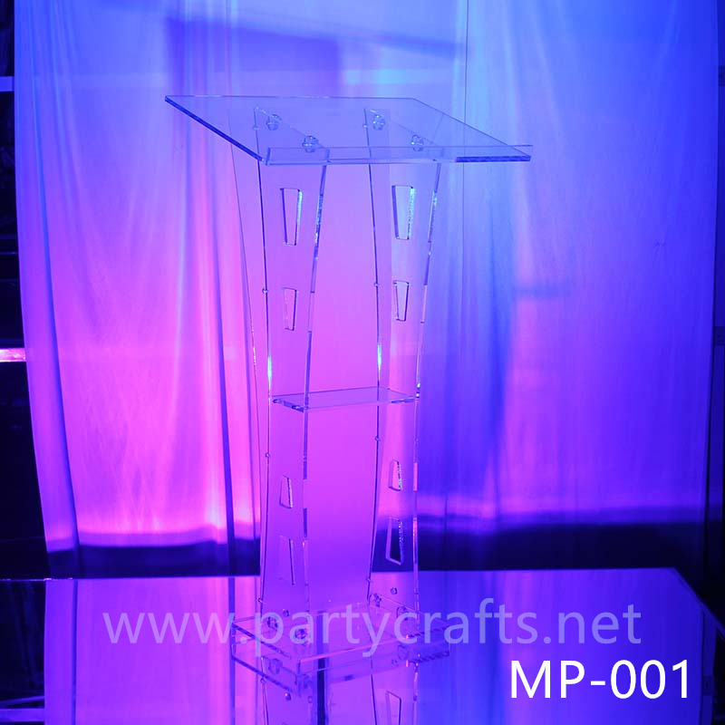 clear acrylic wedding decoration hosting  table conference podium decoration