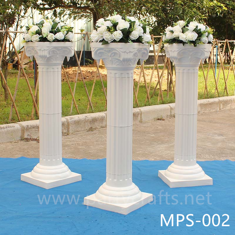 White fiberglass vase stand square top and bottom stand decoration engraved pattern wedding party decoration bridal shower event decoration living room hotel hall decoration