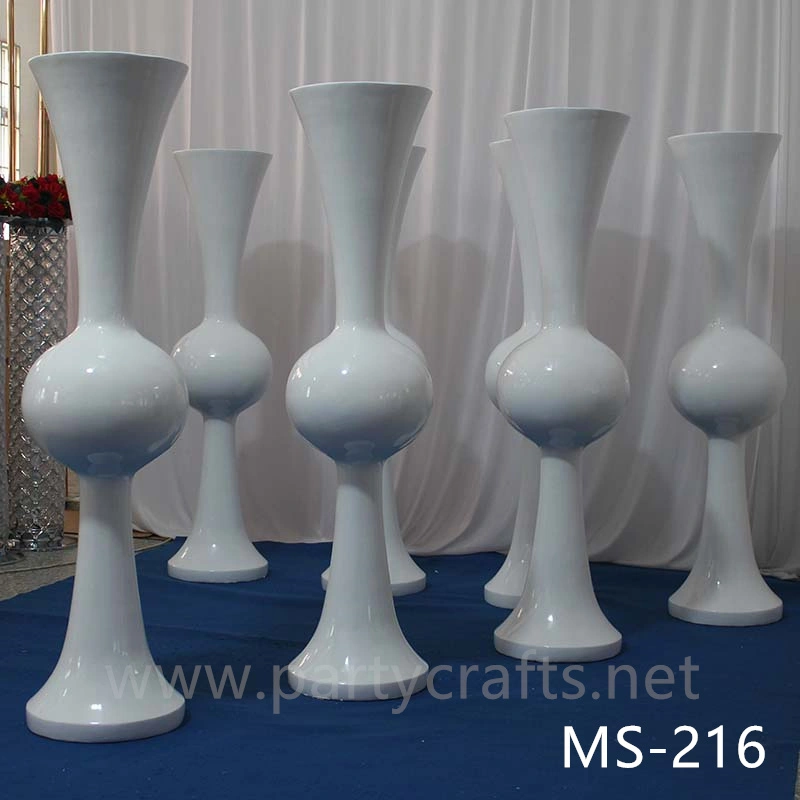 white & black  tall vase centerpiece aisle decoration Mushroom firber glass vase flower planting vase floor vase wedding enent  table vase