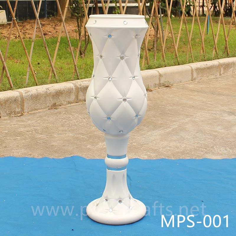 White fiberglass vase  crystal decoration  engraved pattern wedding party decoration bridal shower event decoration living room hotel hall decoration