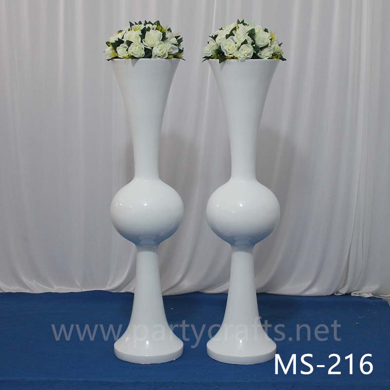 white & black  tall vase centerpiece aisle decoration Mushroom firber glass vase flower planting vase floor vase wedding enent  table vase